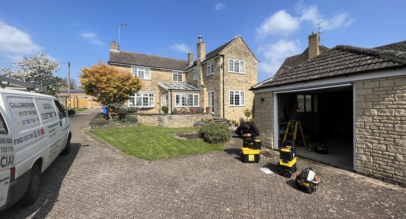 Installing a light in this beautiful weather